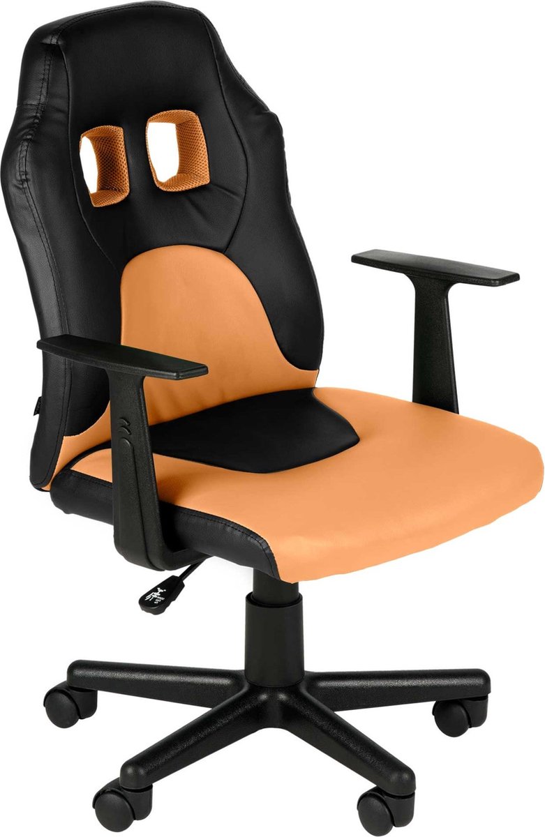 Bureaustoel kinderen - Kunstleer - Oranje - Op wielen - Ergonomische bureaustoel - Voor kinderen - Gamestoel - In hoogte verstelbaar