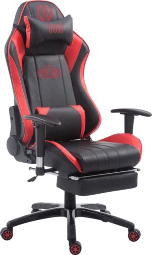 CLP Shift Bureaustoel - Kunstleer zwart/rood met voetensteun