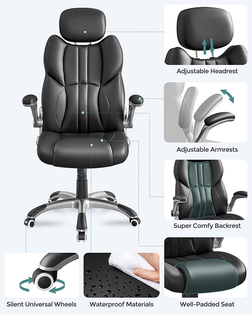 Gamingstoel Lilyana deluxe - Verstelbaar - Stoel - Gamingstoel met voetensteun - Ergonomische bureaustoel
