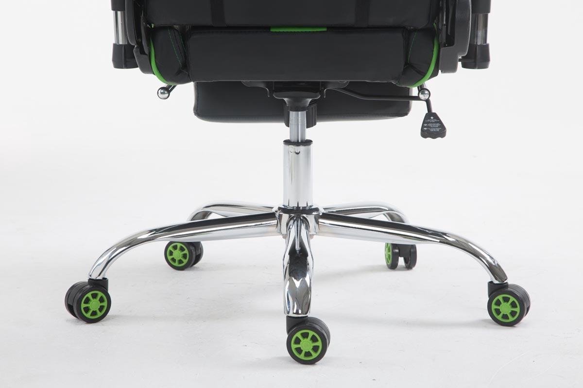 CLP Limit xl Bureaustoel - Kunstleer zwart/groen met voetensteun