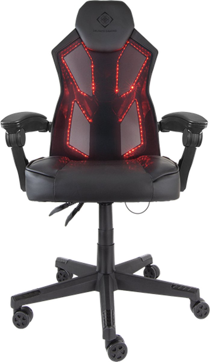 Deltaco DC220 - Gaming stoel met RGB-verlichting - Kunstleer - Zwart