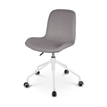 Nolon Nout-Fé bureaustoel rib warm grijs - wit onderstel