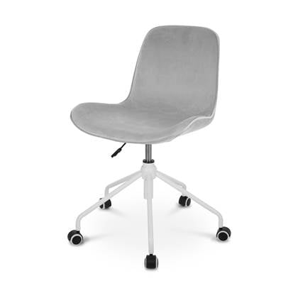 Nolon Nout-Fé bureaustoel velvet grijs - wit onderstel
