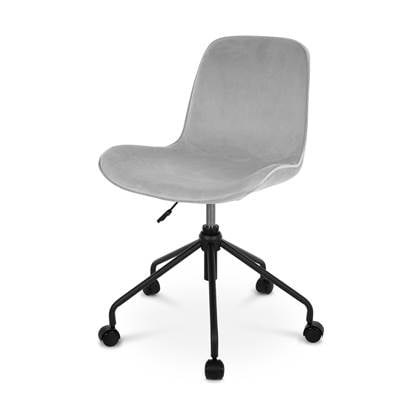 Nolon Nout-Fé bureaustoel velvet grijs - zwart onderstel