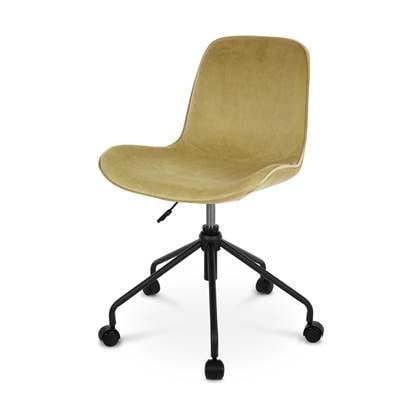 Nolon Nout-Fé bureaustoel velvet olijf groen - zwart onderstel