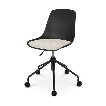 Nolon Nout-Liv bureaustoel zwart met beige zitkussen - zwart onderstel