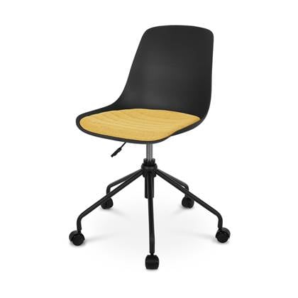 Nolon Nout-Liv bureaustoel zwart met okergeel zitkussen - zwart