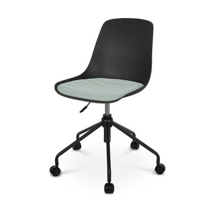 Nolon Nout-Liv bureaustoel zwart met zacht groen zitkussen - zwart
