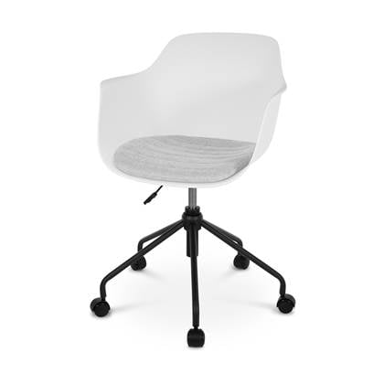 Nolon Nout-Liz bureaustoel wit met lichtgrijs zitkussen - zwart