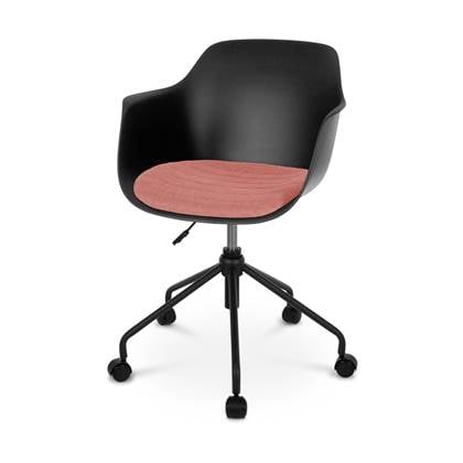 Nolon Nout-Liz bureaustoel zwart met terracotta rood zitkussen - zwart