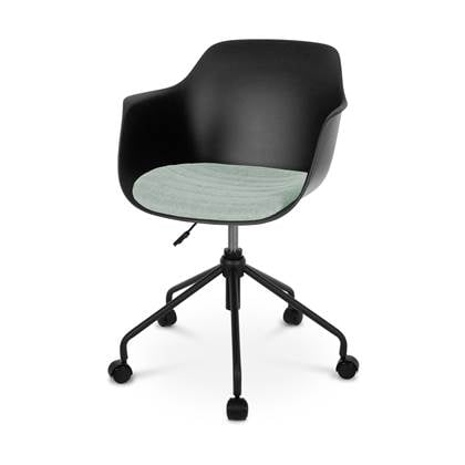 Nolon Nout-Liz bureaustoel zwart met zacht groen zitkussen - zwart