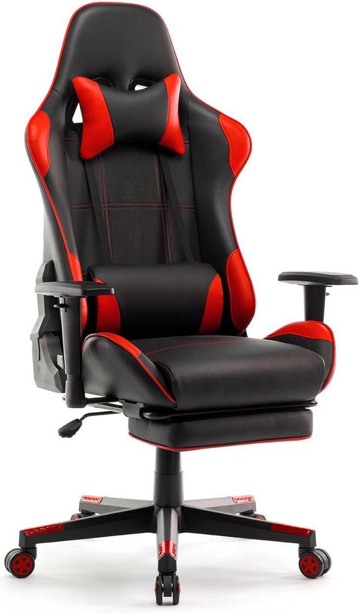 MILO GAMING Rally M2 Gaming Stoel - Game Stoel met Voetensteun - Gaming Chair - Zwart met Rood