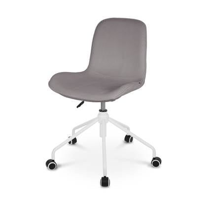 Nolon Nout-Fé bureaustoel ribstof warm grijs - stof - wit onderstel