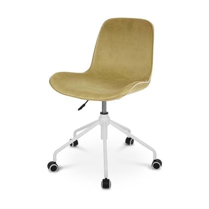 Nolon Nout-Fé bureaustoel velvet olijf groen - wit onderstel