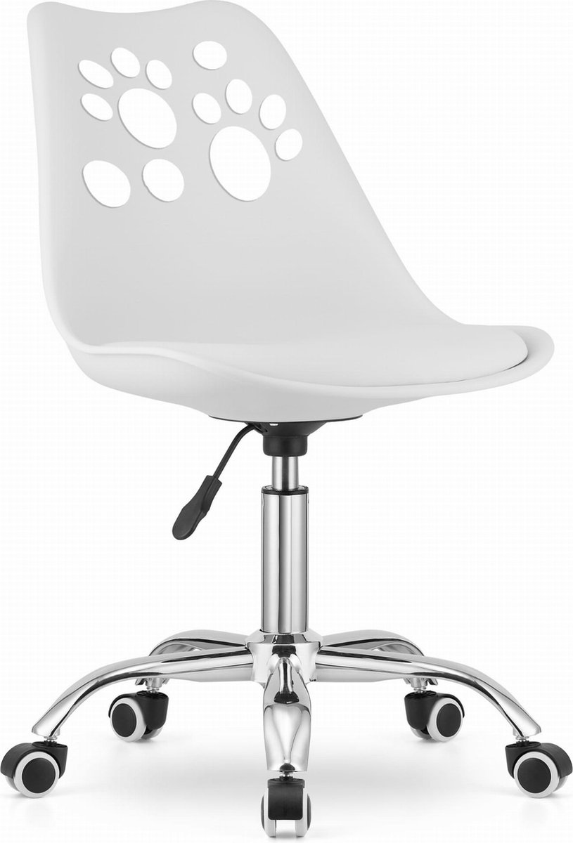 PRINT - Bureaustoel kind - in hoogte verstelbaar - met poot uitsnede - wit