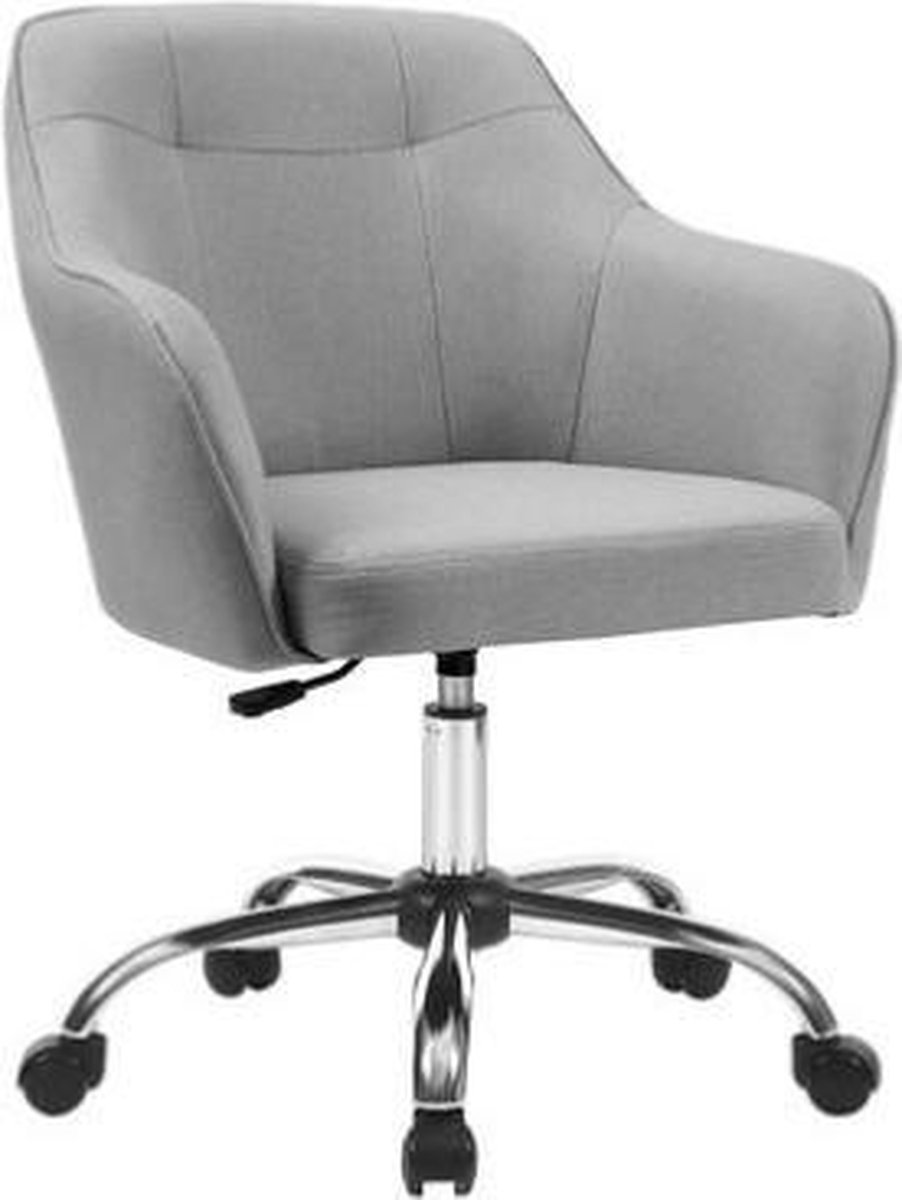 Segenn's Bureaustoel - Comfortabele Bureaustoel - In Hoogte Verstelbare Computerstoel - Belastbaar tot 120 kg - Stalen Frame - Imitatie Linnen - Ademend - Thuiskantoor - Kantoor - Lichtgrijs