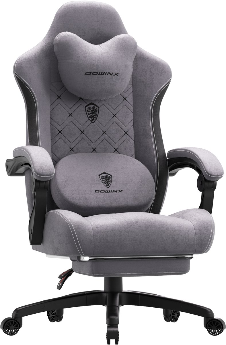Dowinx Ergonomische Bureaustoel met Verwarmde Massage Lendensteun in grijs Dowinx Ergonomische Bureaustoel met Verwarmde Massage Lendensteun in grijs