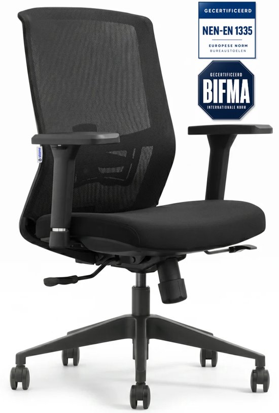 Stane Classic Basic ergonomische bureaustoel in zwart mesh zonder hoofdsteun Stane Classic Basic ergonomische bureaustoel in zwart mesh zonder hoofdsteun